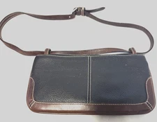 Vintage Dooney & Bourke Bag All Weather Leather Crossbody Purse Black Brown EUC