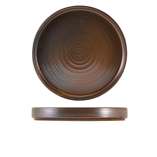 Terra Porcelain Rustic Copper Presentation Plate For Restaurants 26cm Pack of 6
