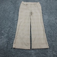 Michael Kors Pants Womens 8 Beige Plaid Wide Leg Trouser Dress Career 31x28*