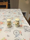 Vintage Shawnee Sunflower Salt & Pepper Shakers Ceramic with Stoppers 5” - 1940s