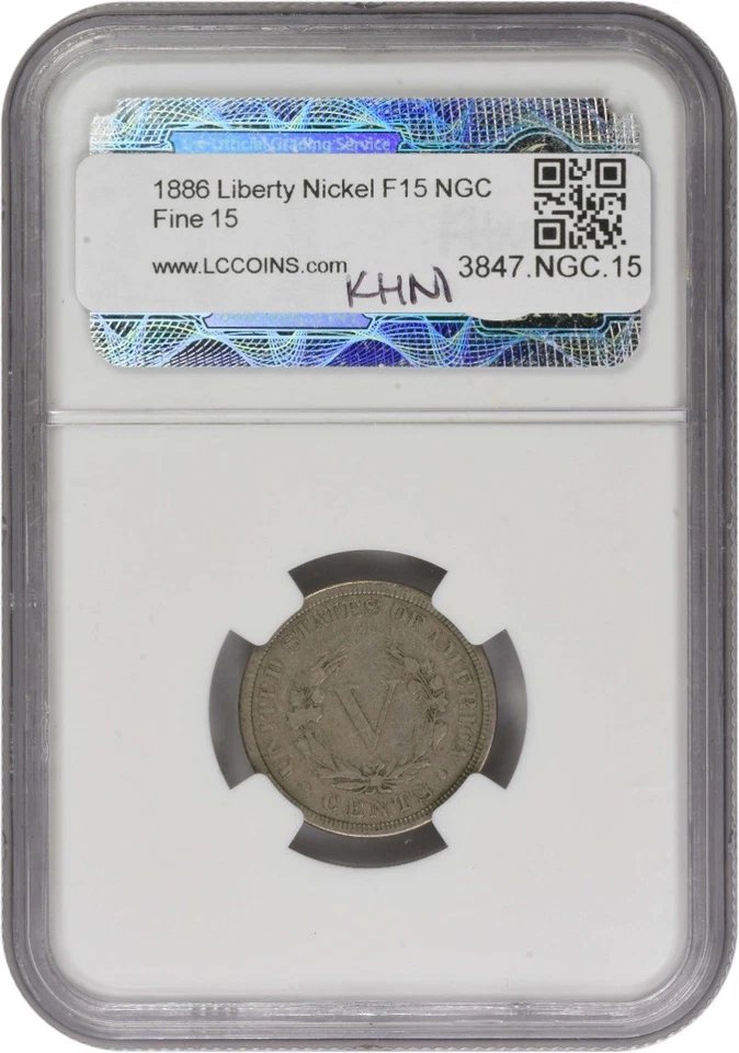 1886 Liberty Nickel F15 NGC - Image 2 of 2