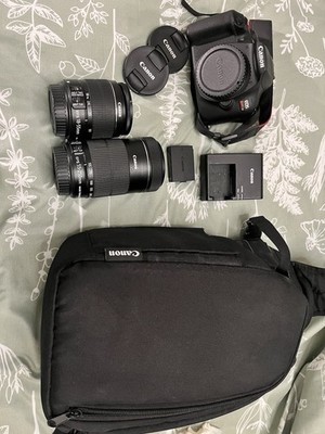 Canon Rebel T7 Camera Bundle - excellent condition -Two Lenses + Bag 