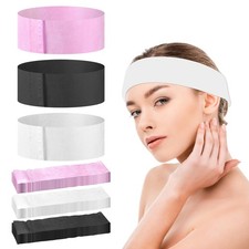 30 Pack Disposable Spa Facial Headbands Non-Woven Stretch Terry Hair Bands