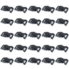 Black Plastic Side Release Buckles for Paracord Bracelets 5/8 Inch, 50 Pack
