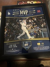Cody Bellinger MVP 2019 Dodgers Autographed Plaque w/Game-Used Baseball #6/219