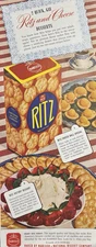 1942 Ritz Crackers Nabisco Desserts Victory WWII Era Cheese Ball VTG Print Ad