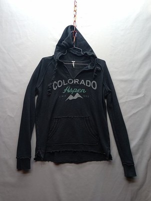 Techstyles Aspen Colorado Hoodie Adult XLarge Gray Retro Style