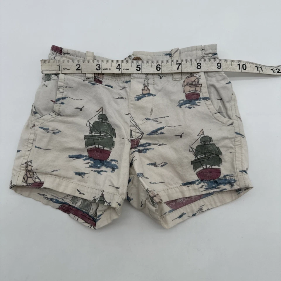 Peek Shorts Toddler Boy Size 6-12 Beige Graphic Aop Pockets…#25119 - Image 4 of 4