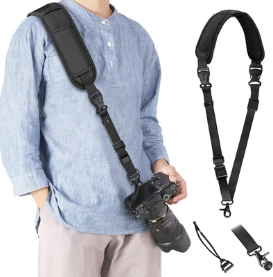 Camera Strap - Adjustable Shoulder Strap with Safety Tether, Padded Sling, Non-S - Image 1 of 4