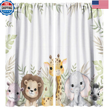 Sglyuliang Nursery Curtains Jungle Safari Theme Giraffe Print Kids Room