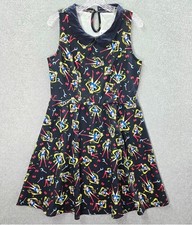 Sailor Moon Junior's Bow and Moon Stick Print Anime Cosplay Dress Small 4/6