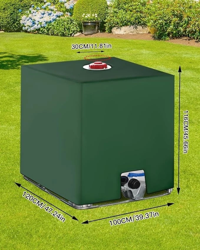 2 x IBC Tank Cover, 1000L Protective Cover Cover, Rain Water Catcher Tarpaulin - Photo 2/4