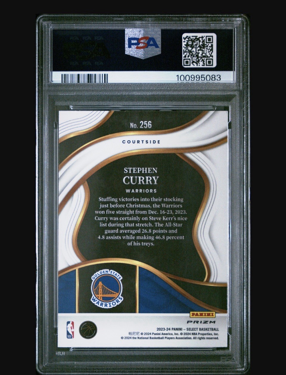 2023 POP 4👈STEPHEN CURRY #256🏀PANINI SELECT*ORANGE FLASH*PSA 9⭐️8⬆️WARRIORS view 2