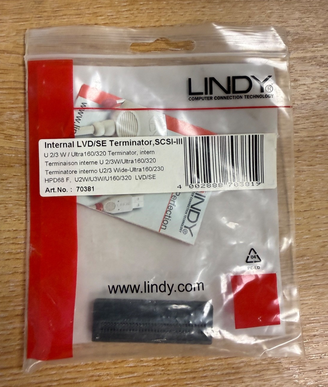 Lindy Internal LVD/SE SCSI-III Terminator - NEW OLD STOCK