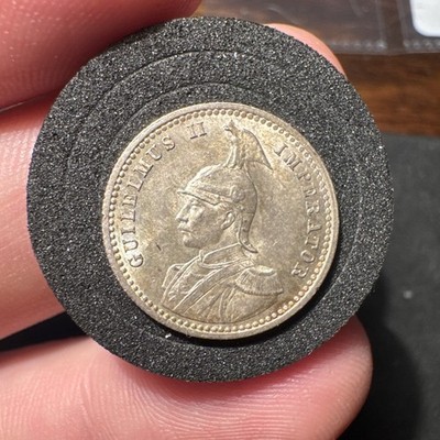 1891 German East Africa 1/4 Rupie Silver Wilhelm II BU Mint Luster