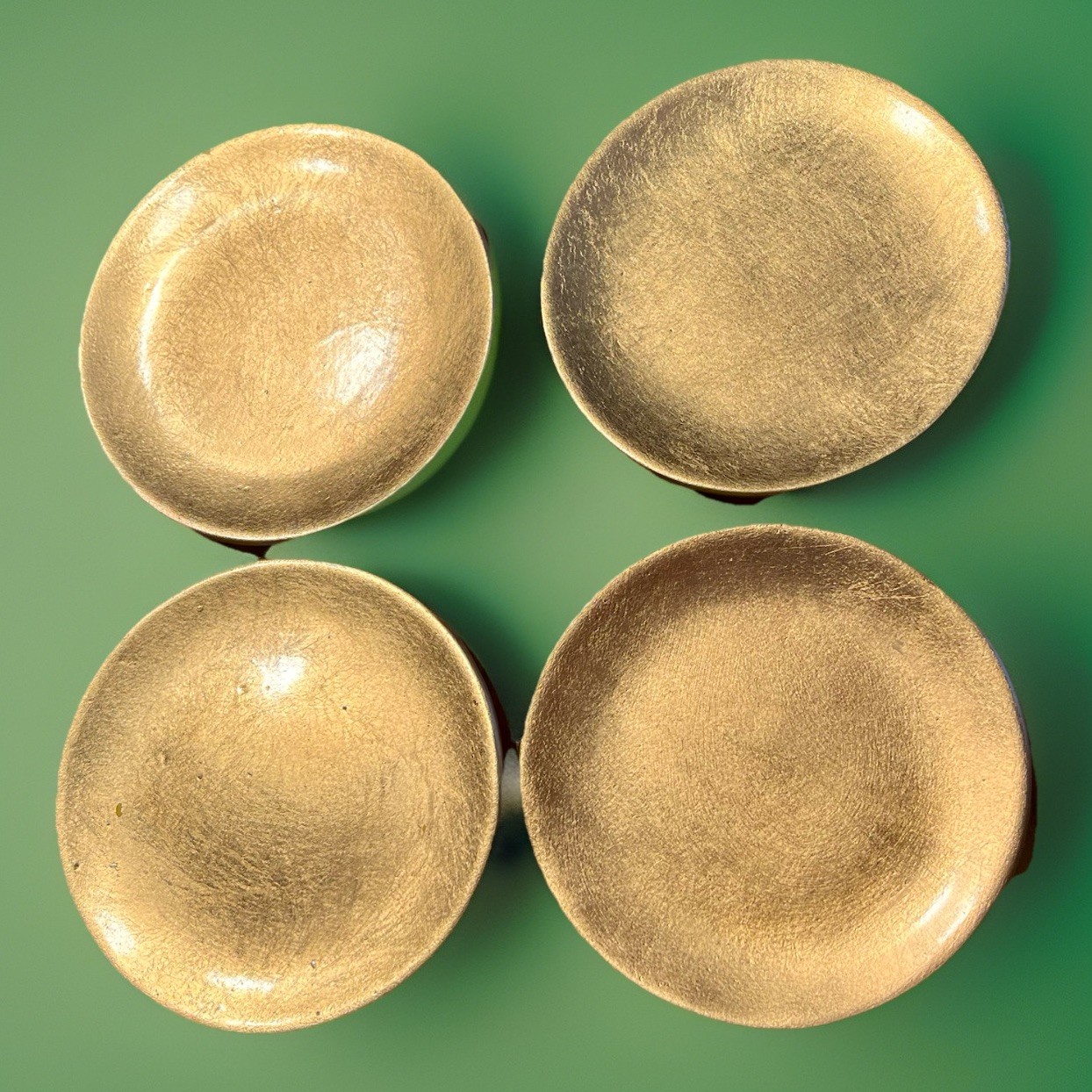 S Decorative Drip Plates 4 Golden Ceramic For Pillar Candles