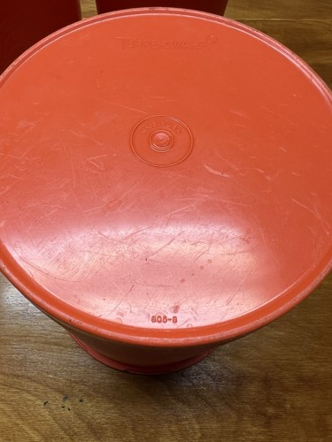 VINTAGE Tupperware (3) Canisters 1339 809 805 ORANGE Servalier Seal SET CANISTER - Picture 2 of 24