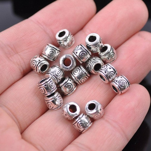 50 piezas cuentas de metal sueltas de plata tibetana cuentas espaciadoras 4~9 mm 50 estilos - Imagen 56 de 62