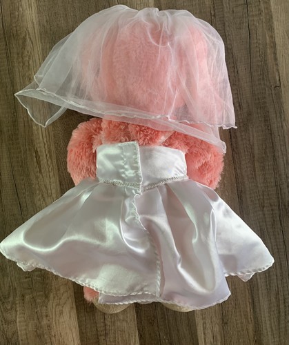 Build A Bear Workshop Bunny Rabbit Pink in Wedding Dress and Veil 17" Plush - Picture 5 of 9