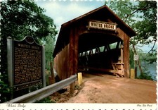Michigan, White's Bridge, Jared N. Brazz, JN. Walker, covered bridge,  Postcard