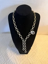 Metal Oval Shaped Chain Link Choker Edgy Statement Necklace