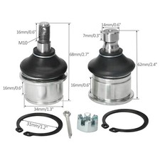 Pair M10 10mm Upper Lower Ball Joint ATV Quad Go Kart Buggy 90cc 110cc 125cc