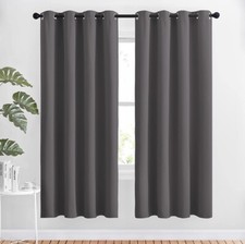 NICETOWN Blackout Window Curtains/Drapes W/Grommet Top, Gray (W52” by L72”)