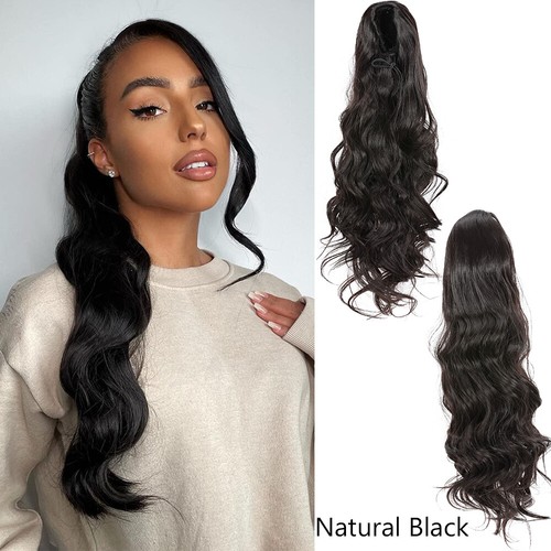 Peluquería de extensión de cabello esponjoso rizado cola de caballo de 18" como cabello humano EE. UU. - Imagen 25 de 28