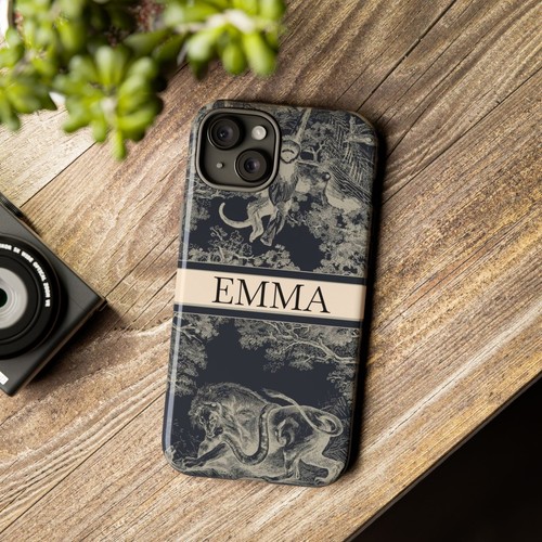 Custom Name Tough Phone Case with Lion & Monkey Design, Personalized Phone Cover - 第 54/263 張圖片