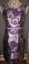 Nine West Purple Floral Shift Dress Women's Size 4 NWT