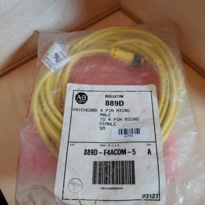 Allen-Bradley 4 Pin Micro Patchcord 889D - F4ACDM- 5 To 4 Pin Micro Female New