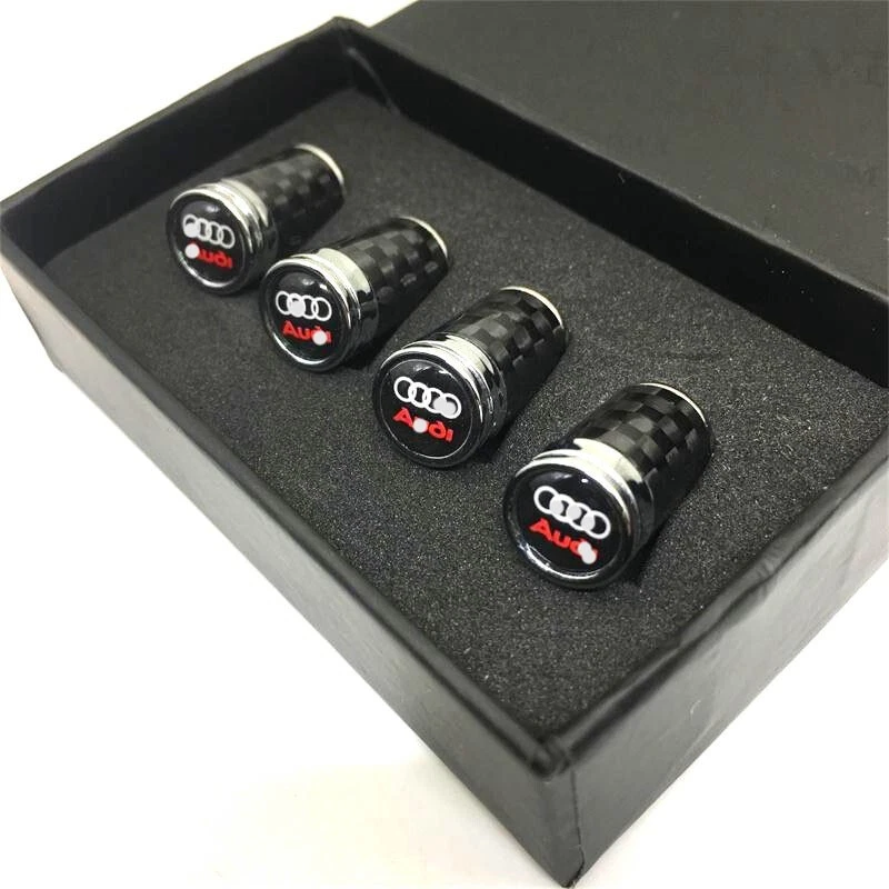4-piece Box pack  Tire Valve Cap Covers Carbon fiber  Fits Audi  Universal Fit - Image 2 of 4