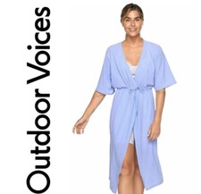 OUTDOOR VOICES Tissue Weave Wrap Midi Dress | Size: M | Pale Iris