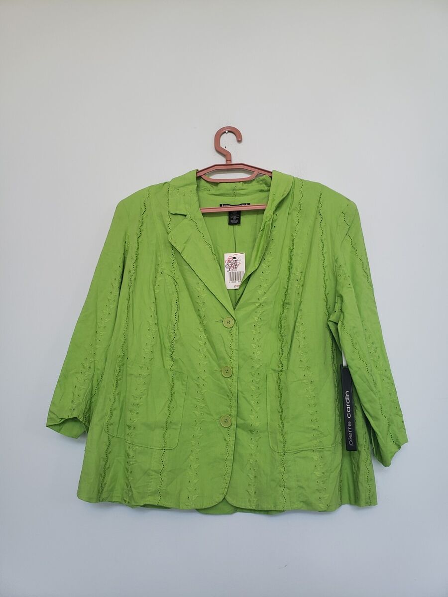 Pierre Cardin Womens Plus 20W Blazer 100% Cotton Citron Pierre Cardin Womens Plus 20W Blazer 100% Cotton Citron