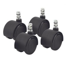 Noiseless Duet Chair Mat Casters, 7/16" Dia. x 7/8" Long Dual Grip Ring Stem