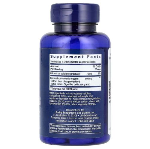 Life Extension, Specially-Coated Bromelain, 500 mg, 60 Enteric Coated Vegetarian - Picture 3 of 3