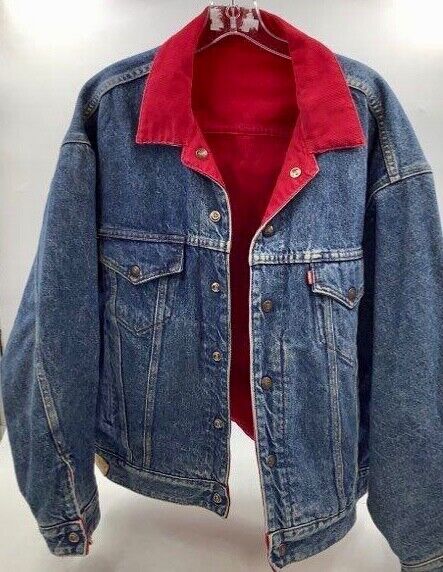 Vintage 1980's Levis Reversible Denim & Red Corduroy Jacket Vintage 1980's Levis Reversible Denim & Red Corduroy Jacket