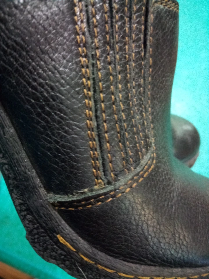 Tamancos Bolo Shoes Feminino 7.5 Casual Conforto Slip On Wedge Couro Preto - Imagem 4 de 4