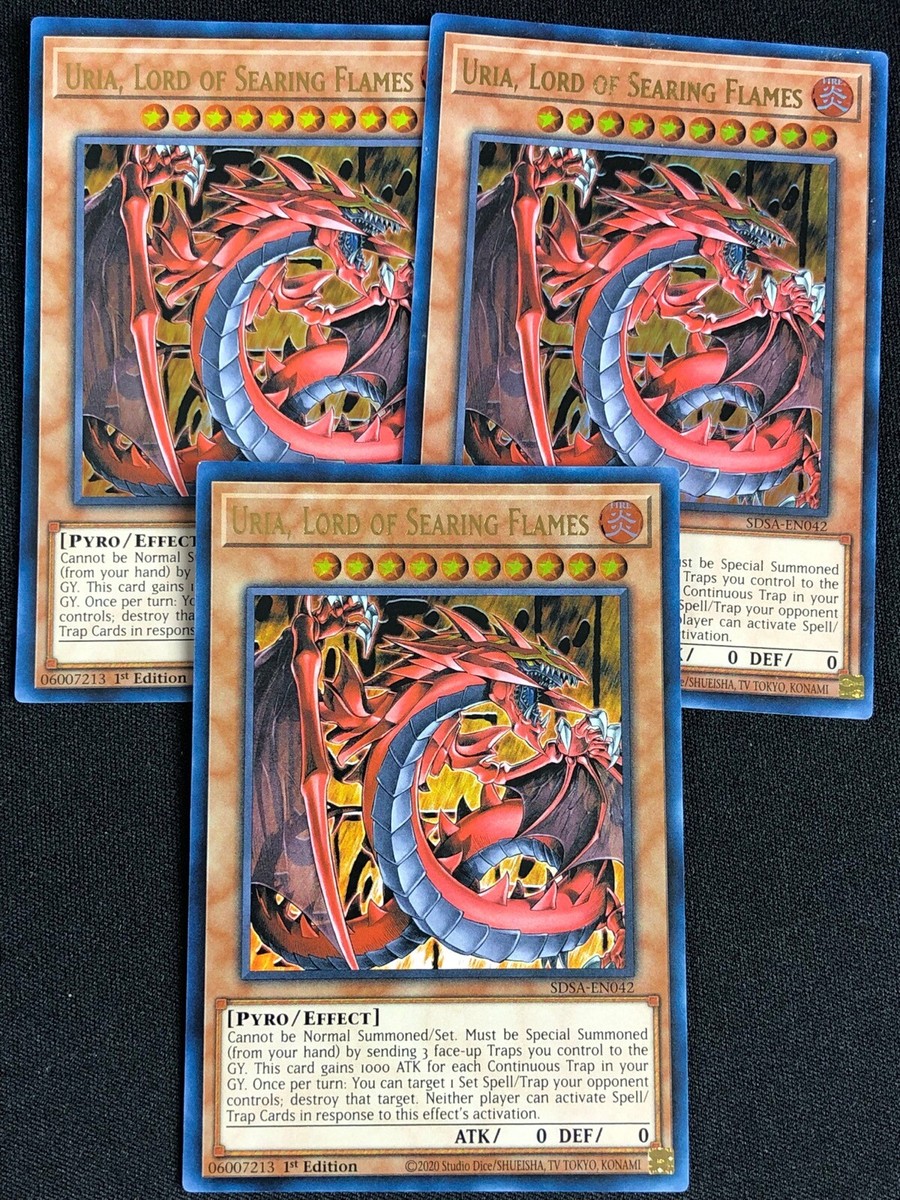 YUGIOH URIA, LORD OF SEARING FLAMES SDSA-EN042 1ST ULTRA X3 NM | eBay