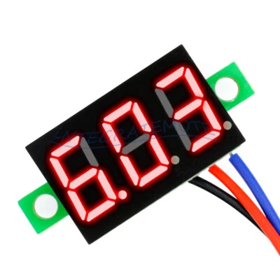 MARKENLOS DC 0-30V LED Panel Voltage Meter 3-Digital Display Voltmeter 0.36 inch 3-Wires