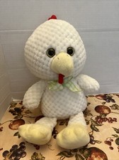 Juguete de peluche de granjero KellyToy blanco suave texturizado pollo granja gallo