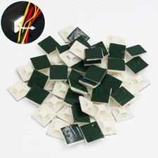 50pcs 25mm 25mm Cable Tie Base Self Adhesive Backed Sticky Nylon Fixing Mounts