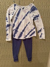 Splendid Girl's Size 6 Zebra Tie Dye Set LS Top  Ruched Leggings