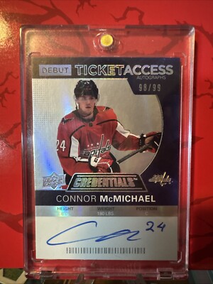 2020-21 Credentials Debut Ticket Access 98/99 Connor McMichael Auto Capitals  