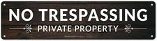 Sigo Signs - Private Property No Trespassing Sign Rectangle Brown 3x12 Aluminum