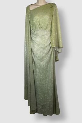 Talbot Runhof Women's Green Metallic Asymmetric Cape Gown Dress Size 12 | eBay Talbot Runhof Women's Green Metallic Asymmetric Cape Gown Dress Size 12 | eBay
