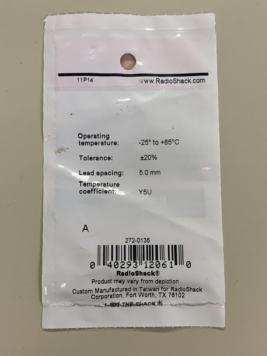 0.1UF CERAMIC – DISC CAPACITOR #272-0135 By RadioShack | eBay 0.1UF CERAMIC – DISC CAPACITOR #272-0135 By RadioShack | eBay