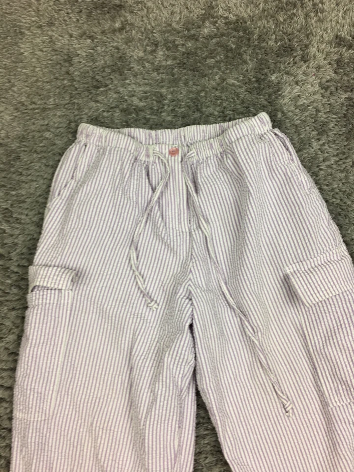 Pantalones cortos capri Christopher & Banks para mujer talla mediana blanco púrpura Searsuck Foto 2 de 4