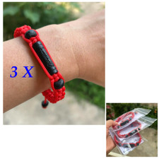 3 x Pulsera Sagrada Cuerda Roja Nam Phi Talismán Buda Tailandés Amuleto