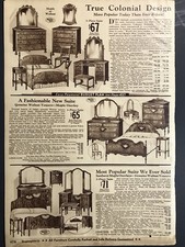 1930 Montgomery Ward’s Bedroom Maple  Furniture Sepia PRINT AD 9x13-1/4” MWC 476